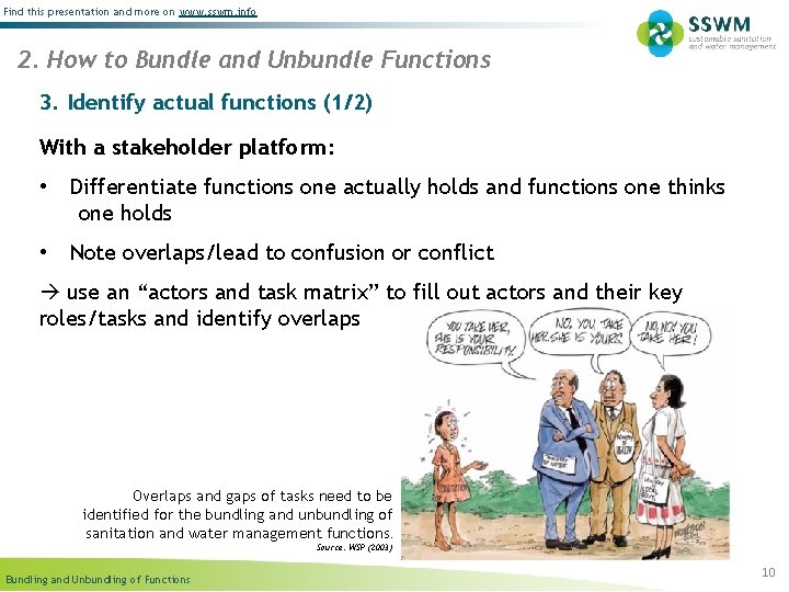 Find this presentation and more on www. sswm. info 2. How to Bundle and
