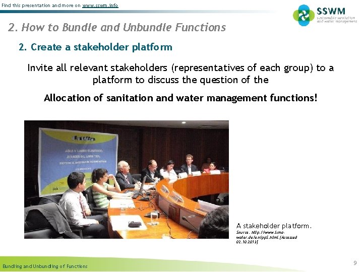 Find this presentation and more on www. sswm. info 2. How to Bundle and