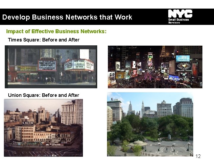 Develop Business Networks that Work Impact of Effective Business Networks: Times Square: Before and