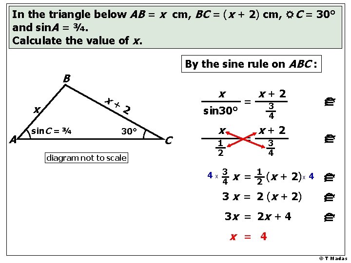 In the triangle below AB = x cm, BC = (x + 2) cm,