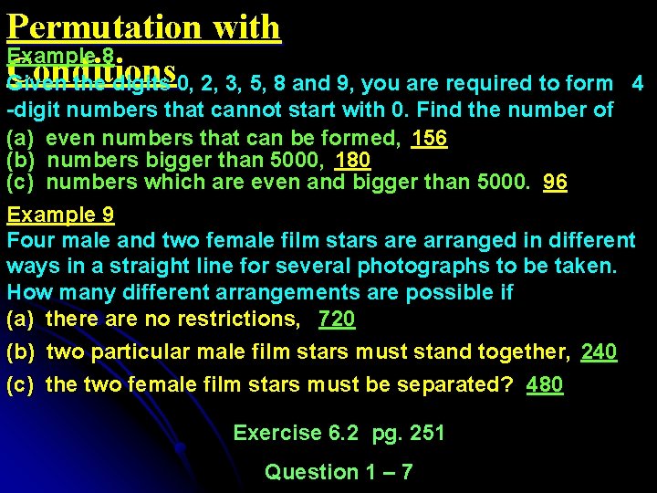 Permutation with Example 8 Conditions Given the digits 0, 2, 3, 5, 8 and
