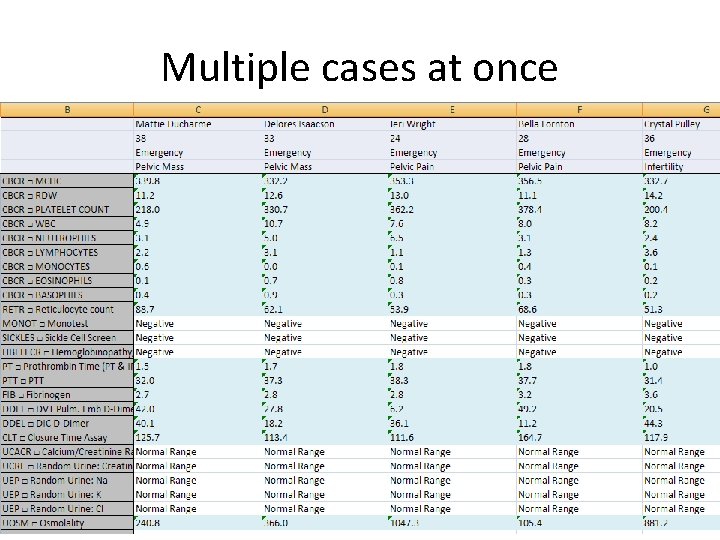 Multiple cases at once • Insert picture of multiple cases 