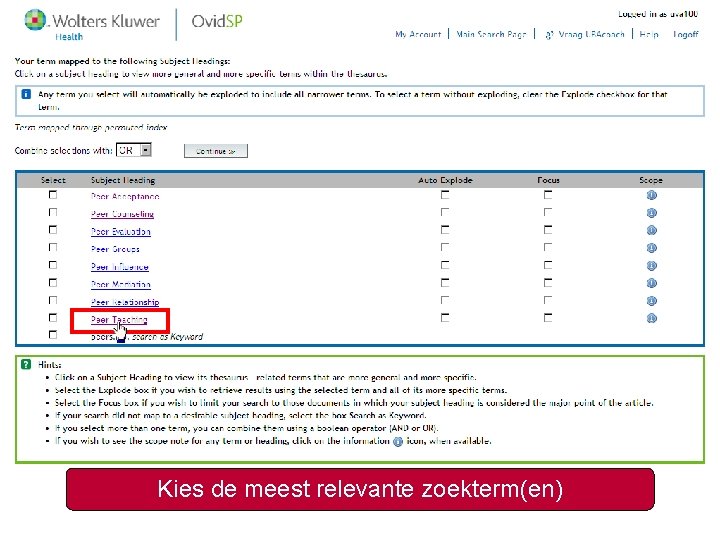 Kies de meest relevante zoekterm(en) 17 