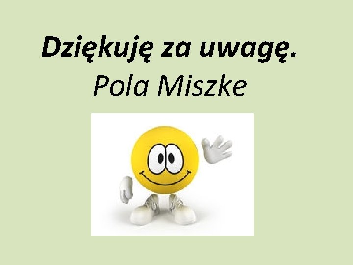 Dziękuję za uwagę. Pola Miszke 