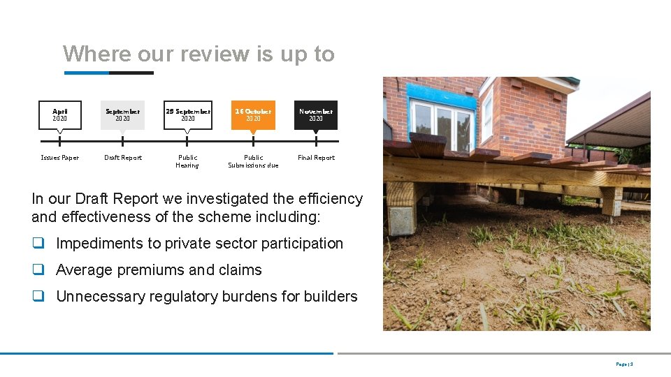 Where our review is up to April 2020 September 2020 29 September 2020 Issues