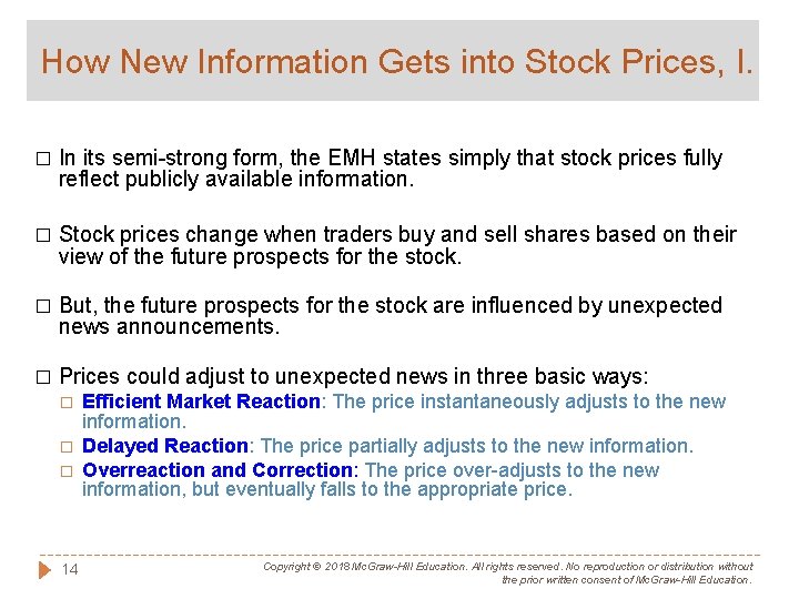 How New Information Gets into Stock Prices, I. � In its semi-strong form, the