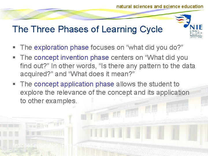 natural sciences and science education The Three Phases of Learning Cycle § The exploration