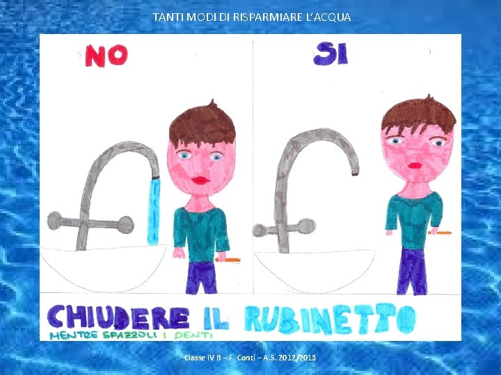 TANTI MODI DI RISPARMIARE L’ACQUA Classe IV B – F. Conti – A. S.