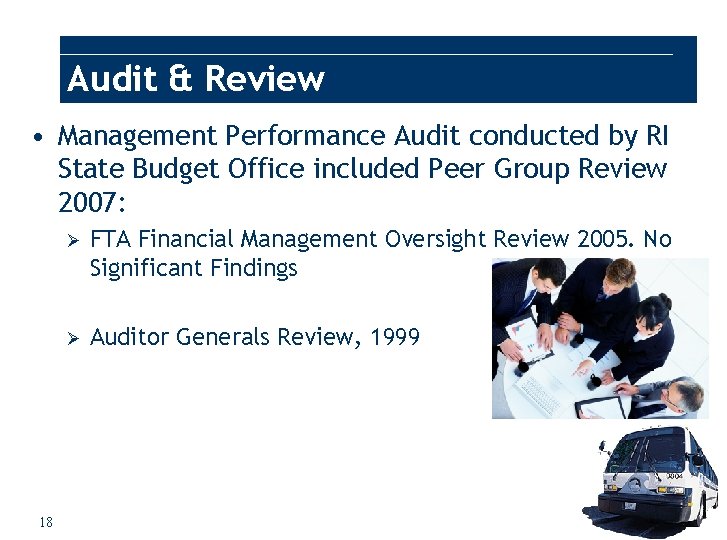 Audit & Review • Management Performance Audit conducted by RI State Budget Office included