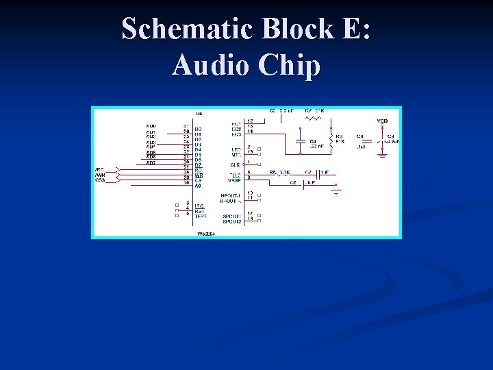 Schematic Block E: Audio Chip Schematic Block E: Audio Chip
