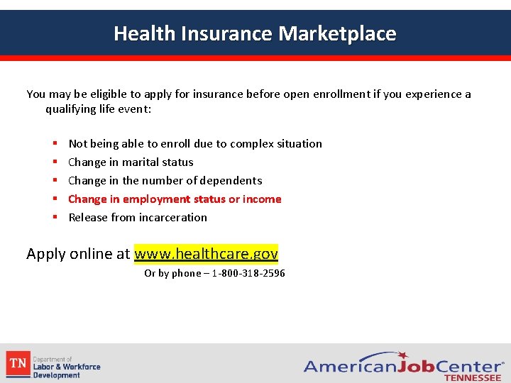 Health Insurance Marketplace You may be eligible to apply for insurance before open enrollment