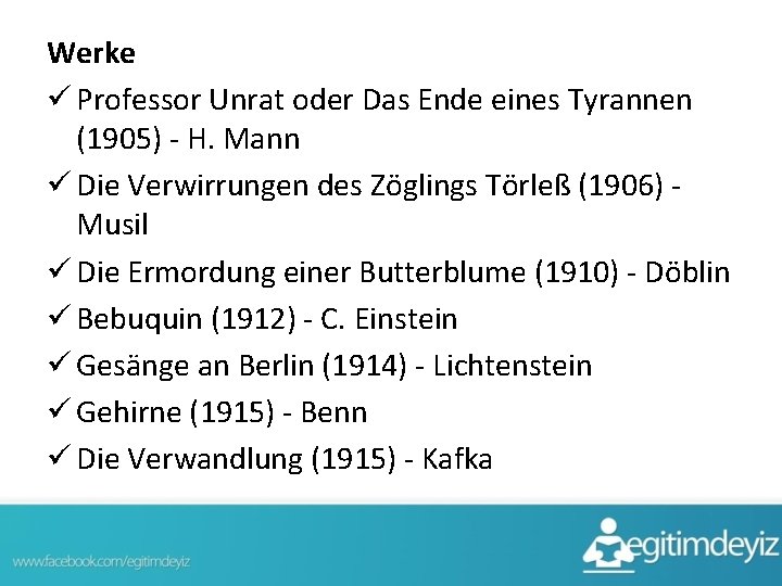 Werke ü Professor Unrat oder Das Ende eines Tyrannen (1905) - H. Mann ü