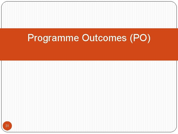 Programme Outcomes (PO) 31 