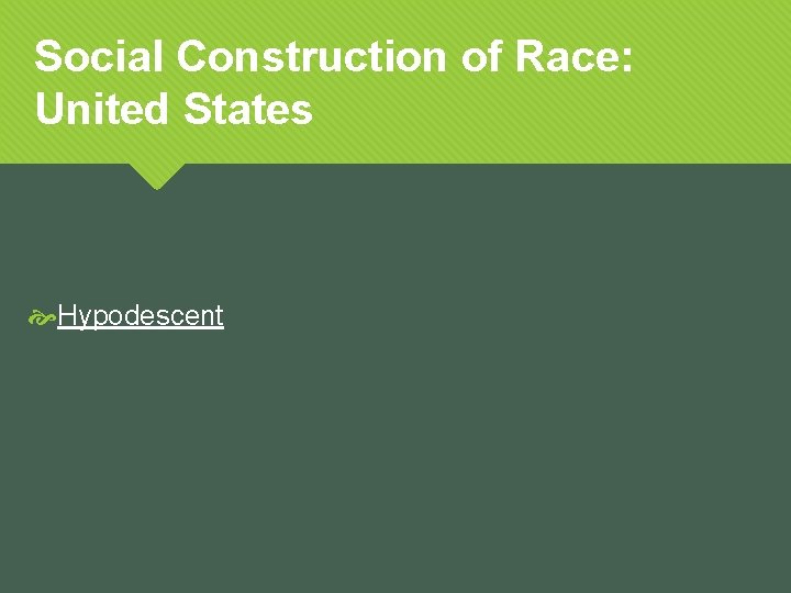 Social Construction of Race: United States Hypodescent 