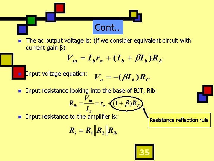 Cont. . n The ac output voltage is: (if we consider equivalent circuit with