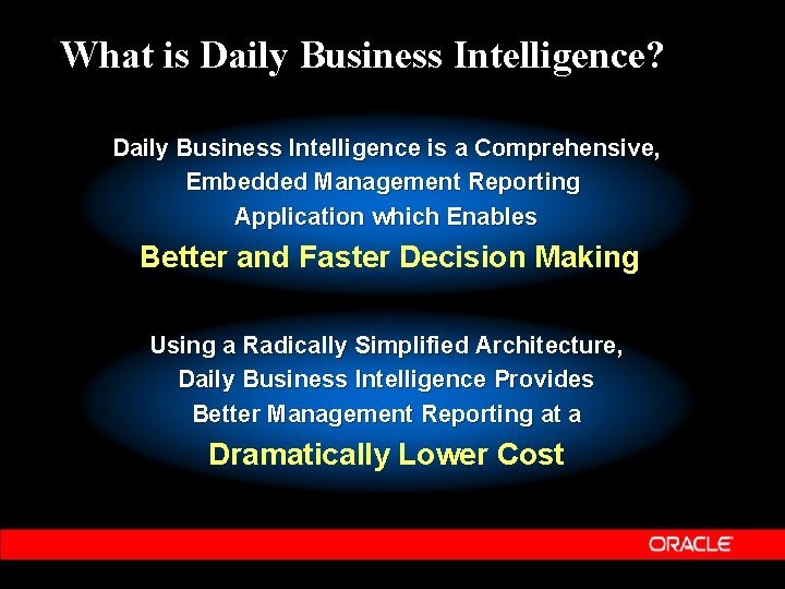 What is Daily Business Intelligence? Daily Business Intelligence is a Comprehensive, Embedded Management Reporting
