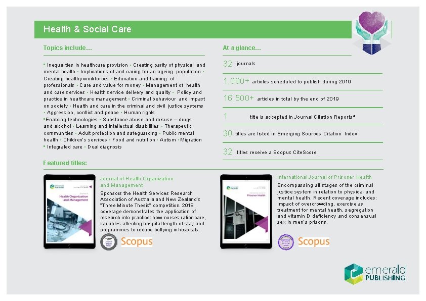 Health & Social Care Topics include… At a glance… • Inequalities in healthcare provision