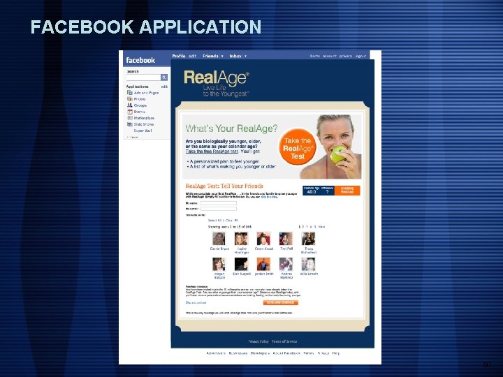 FACEBOOK APPLICATION – Confidential – 50 