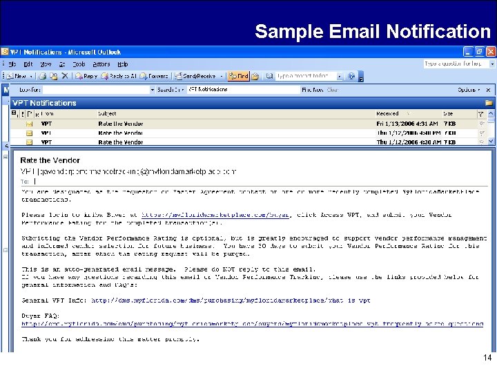 Sample Email Notification 14 