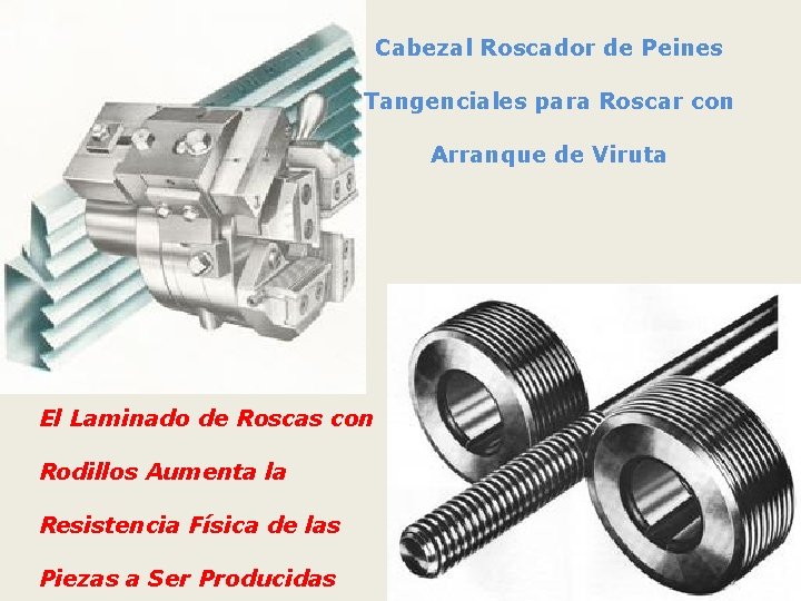 Cabezal Roscador de Peines Tangenciales para Roscar con Arranque de Viruta El Laminado de Cabezal Roscador de Peines Tangenciales para Roscar con Arranque de Viruta El Laminado de