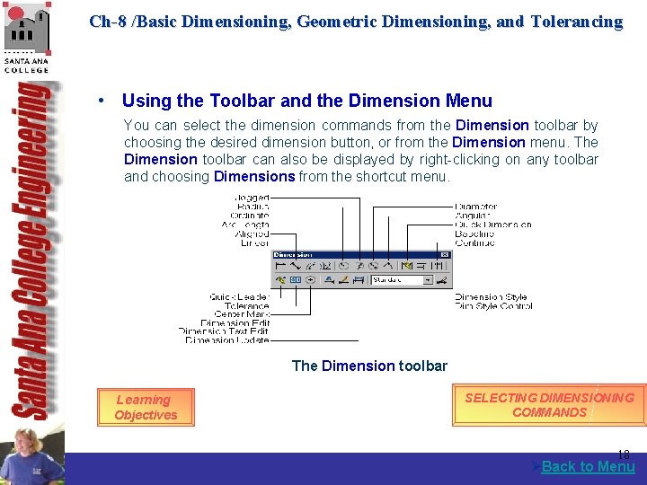 Ch-8 /Basic Dimensioning, Geometric Dimensioning, and Tolerancing • Using the Toolbar and the Dimension