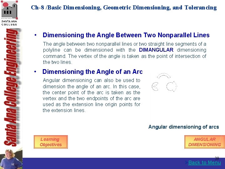 Ch-8 /Basic Dimensioning, Geometric Dimensioning, and Tolerancing • Dimensioning the Angle Between Two Nonparallel
