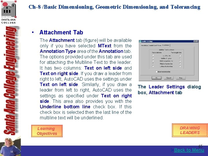 Ch-8 /Basic Dimensioning, Geometric Dimensioning, and Tolerancing • Attachment Tab The Attachment tab (figure)