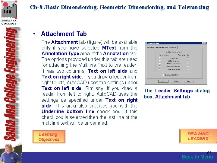 Ch-8 /Basic Dimensioning, Geometric Dimensioning, and Tolerancing • Attachment Tab The Attachment tab (figure)
