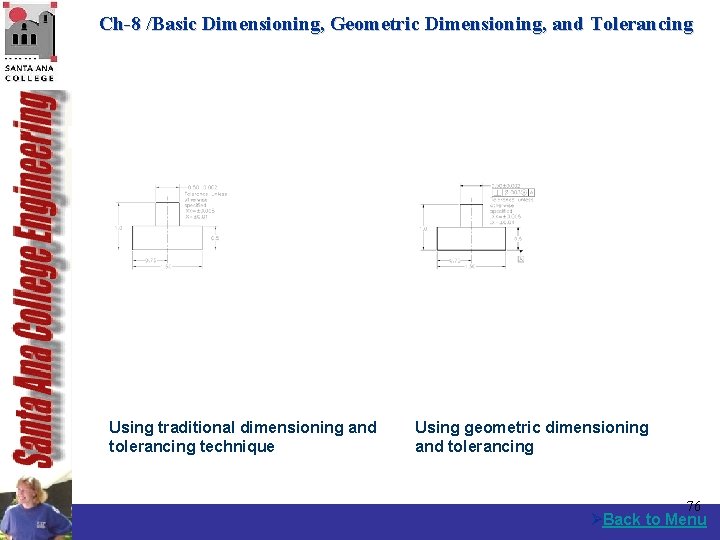 Ch-8 /Basic Dimensioning, Geometric Dimensioning, and Tolerancing Using traditional dimensioning and tolerancing technique Using