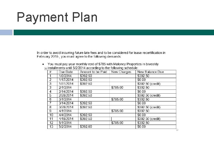 Payment Plan 