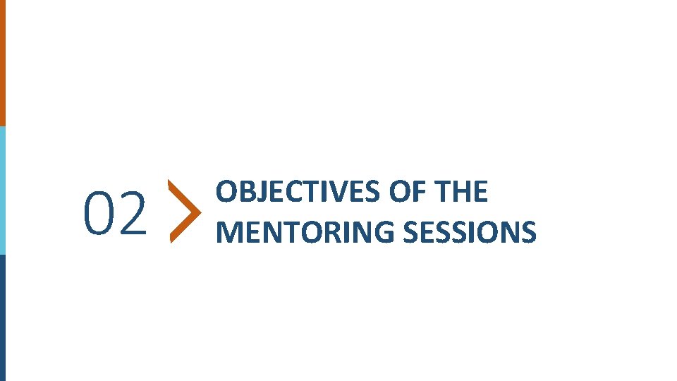 02 OBJECTIVES OF THE MENTORING SESSIONS 