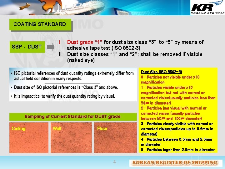 COATING STANDARD SSP - DUST i Ii Dust grade “ 1” for dust size