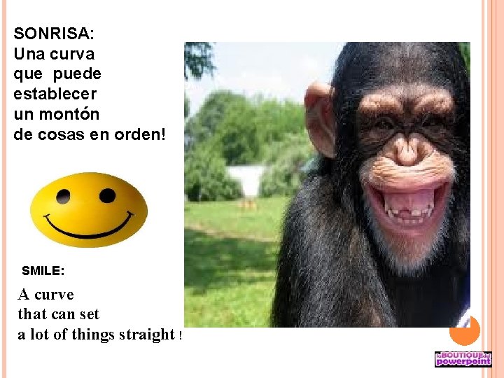 SONRISA: Una curva que puede establecer un montón de cosas en orden! SMILE: A