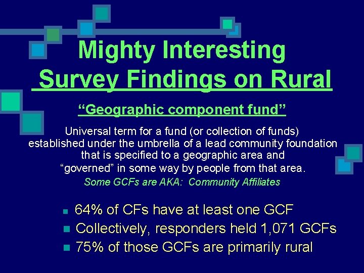 Mighty Interesting Survey Findings on Rural “Geographic component fund” Universal term for a fund