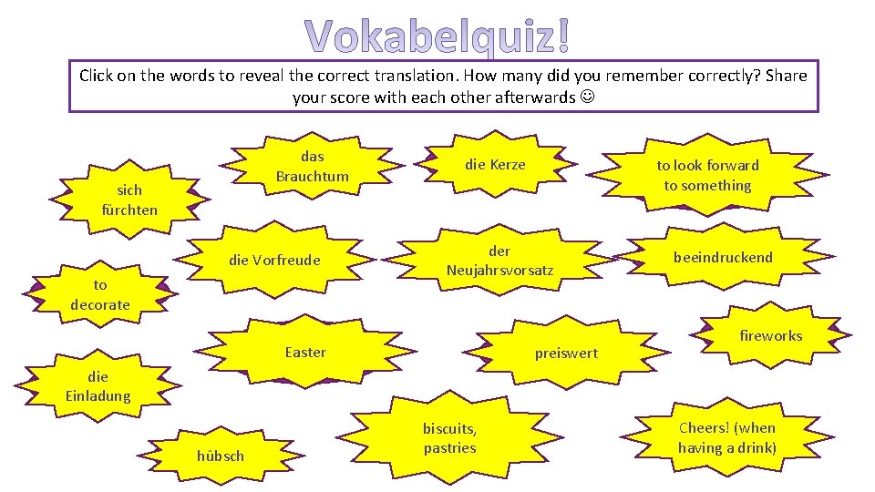 Click on the words to reveal the correct translation. How many did you remember