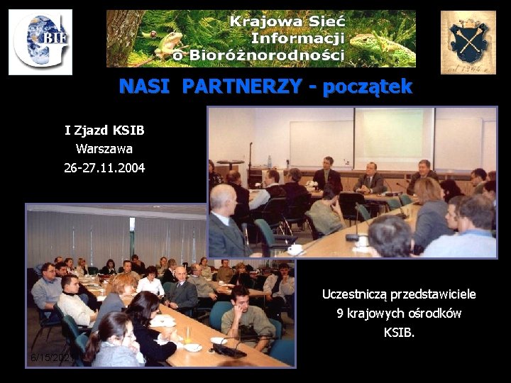 NASI PARTNERZY - początek I Zjazd KSIB Warszawa 26 -27. 11. 2004 Uczestniczą przedstawiciele