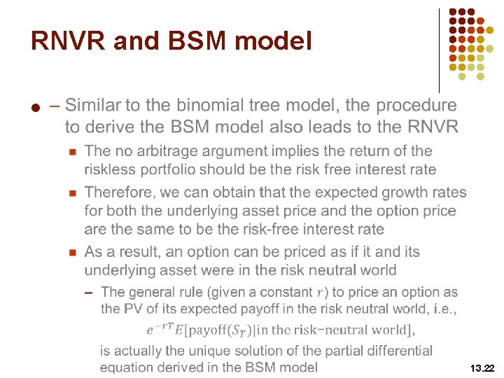 RNVR and BSM model l 13. 22 