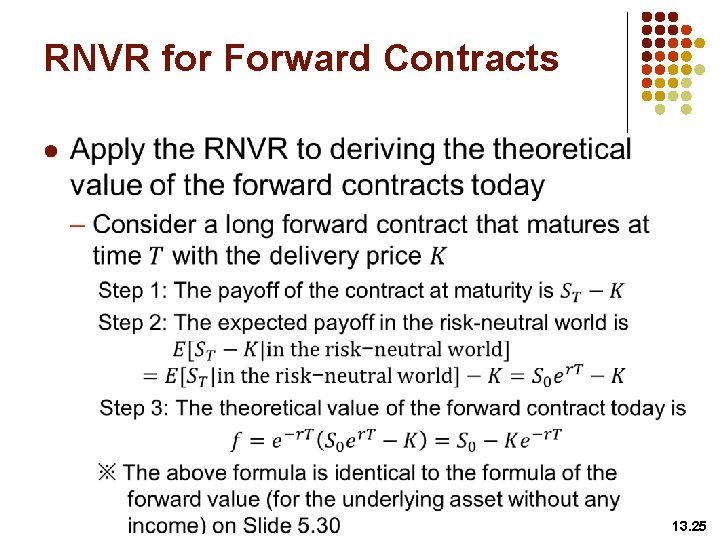 RNVR for Forward Contracts l 13. 25 