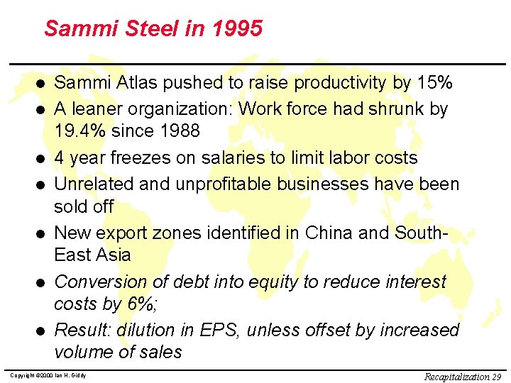 Sammi Steel in 1995 l l l l Sammi Atlas pushed to raise productivity