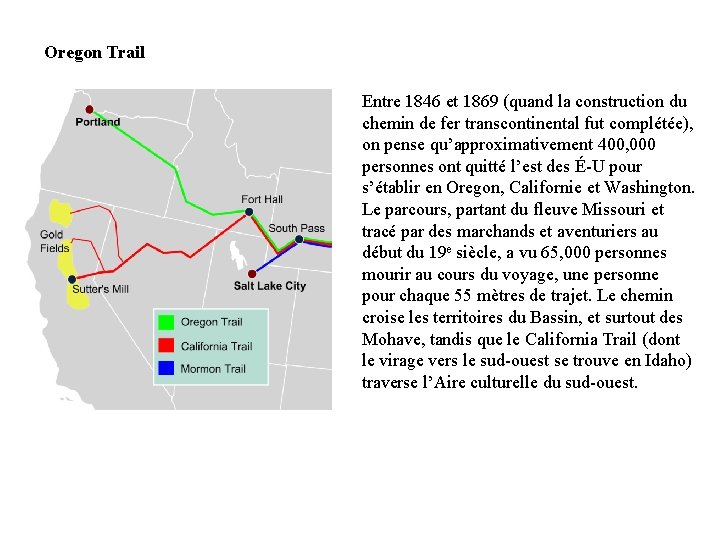 Oregon Trail Entre 1846 et 1869 (quand la construction du chemin de fer transcontinental