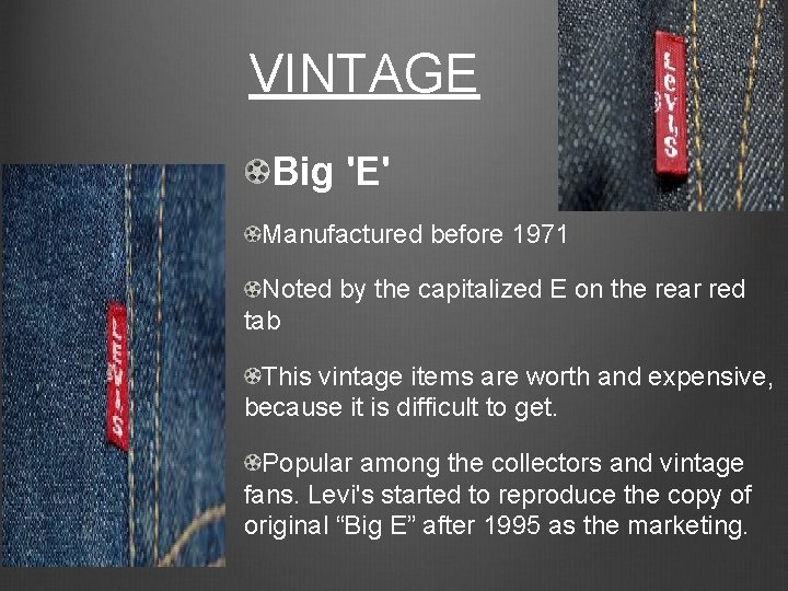 VINTAGE Big 'E' Manufactured before 1971 Noted by the capitalized E on the rear