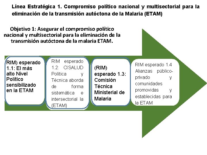 Línea Estratégica 1. Compromiso político nacional y multisectorial para la eliminación de la transmisión
