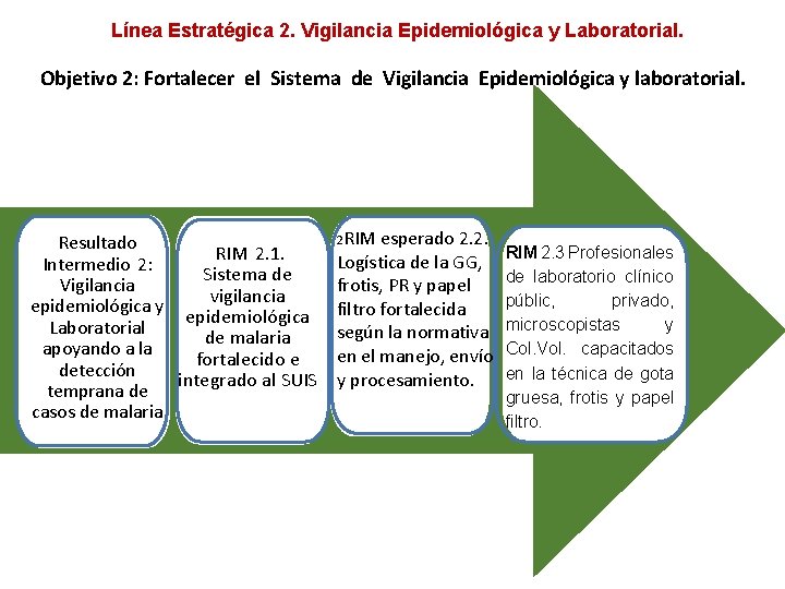 Línea Estratégica 2. Vigilancia Epidemiológica y Laboratorial. Objetivo 2: Fortalecer el Sistema de Vigilancia