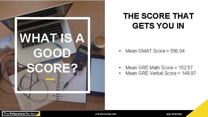 THE SCORE THAT GETS YOU IN 40% WHAT IS A GOOD SCORE? Presented by: