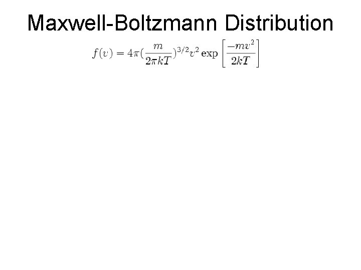 Maxwell-Boltzmann Distribution 