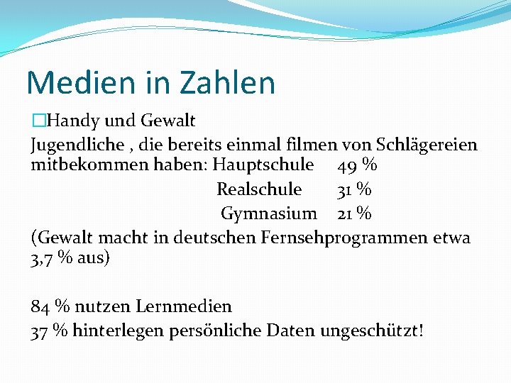 Medien in Zahlen �Handy und Gewalt Jugendliche , die bereits einmal filmen von Schlägereien