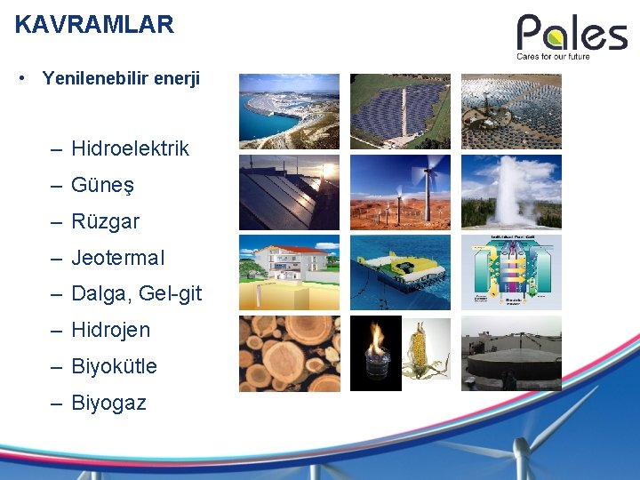 KAVRAMLAR • Yenilenebilir enerji – Hidroelektrik – Güneş – Rüzgar – Jeotermal – Dalga,