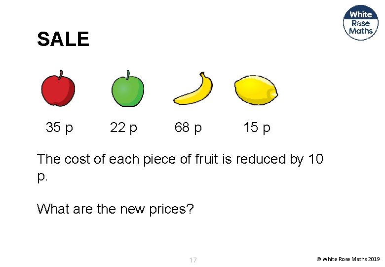 SALE 35 p 22 p 68 p 15 p The cost of each piece