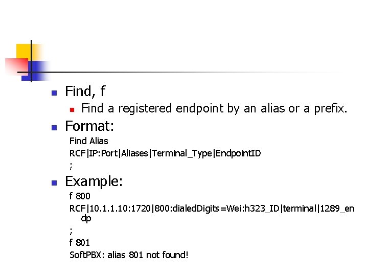 n Find, f n n Find a registered endpoint by an alias or a