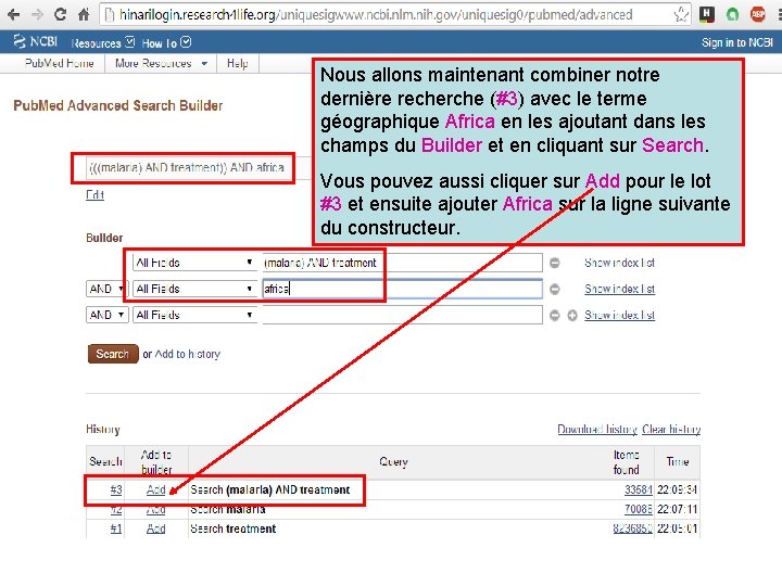Nous allons maintenant combiner notre dernière recherche (#3) avec le terme géographique Africa en